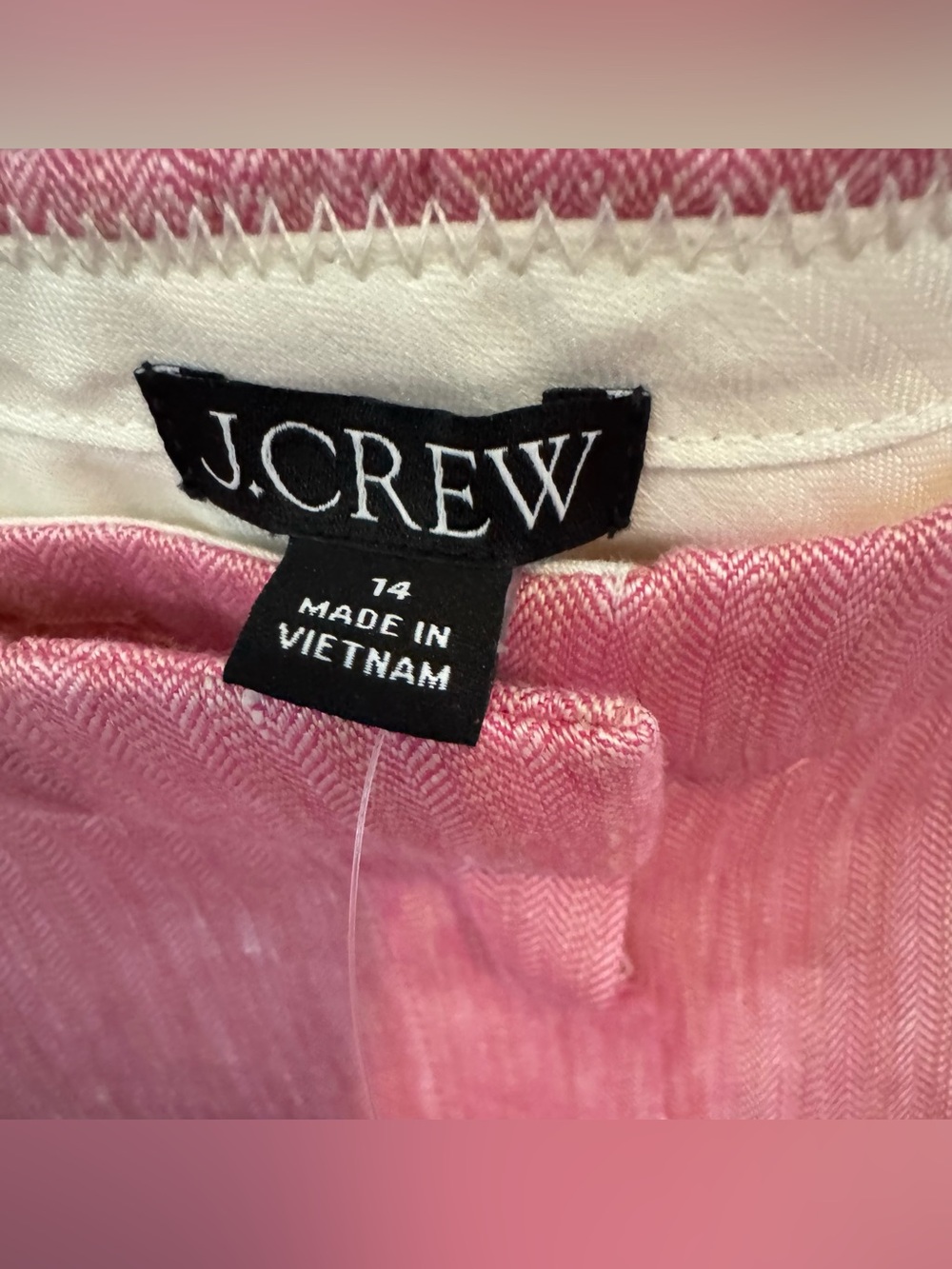 NWT J.Crew Pink Herringbone Linen Blend Pleated Shorts CI585 Womens Size 14 - Picture 5 of 8